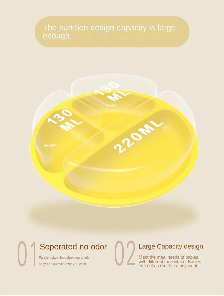 Silicone Plate with Food Dividers