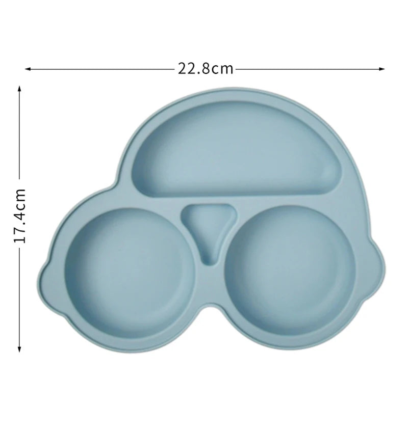 Silicone Plate with Food Dividers