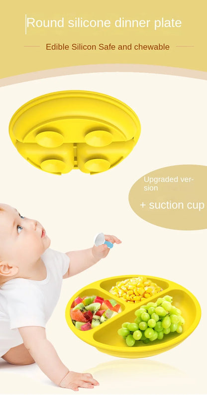 Silicone Plate with Food Dividers