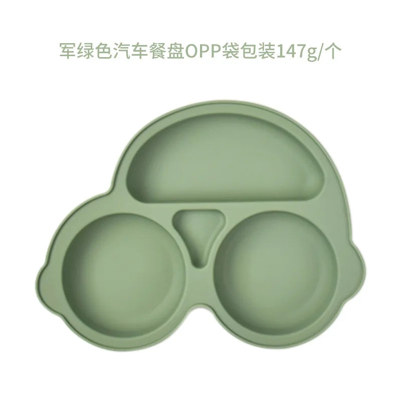 Silicone Plate with Food Dividers