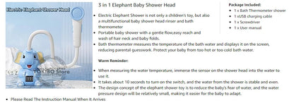 Interactive Baby Shower: Elephant Design with Temperature Control