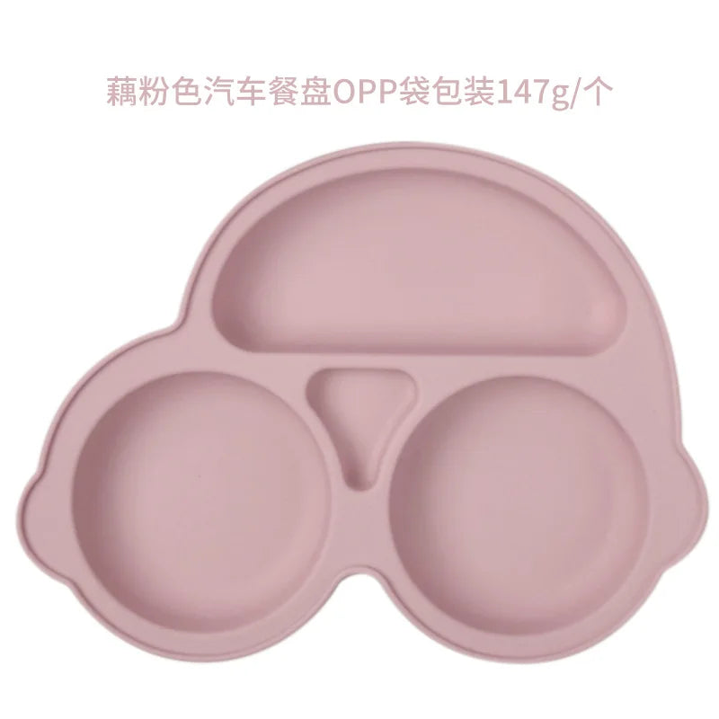 Silicone Plate with Food Dividers