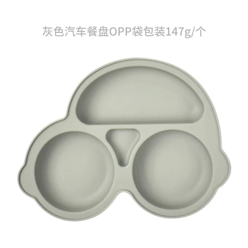 Silicone Plate with Food Dividers