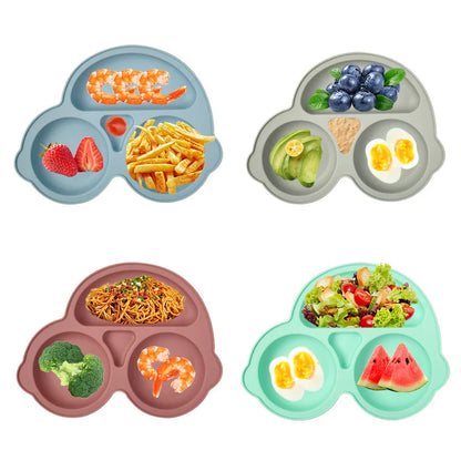 Silicone Plate with Food Dividers